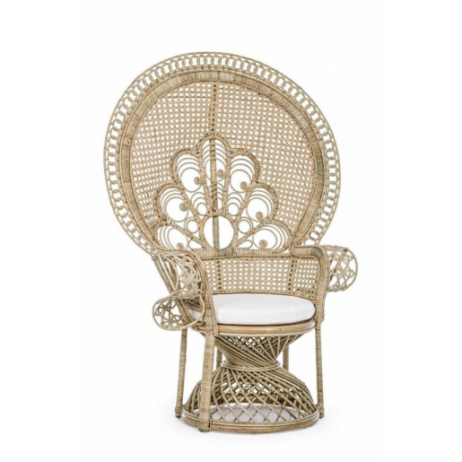 Fotoliu rattan natur Peacock 106x71x148 cm
