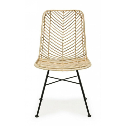 Set 2 scaune fier rattan Lorena 50x64x89 cm