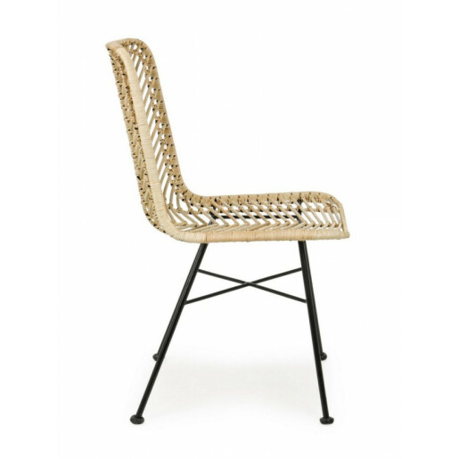 Set 2 scaune fier rattan Lorena 50x64x89 cm