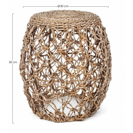 Taburet fibre naturale maro Amelina 30x50 cm