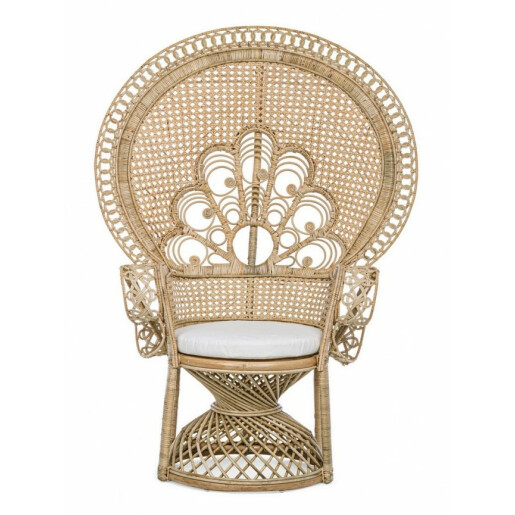 Fotoliu rattan natur Peacock 106x71x148 cm