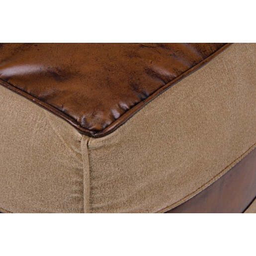 Taburet bumbac piele maro Charleston 40x40x40 cm