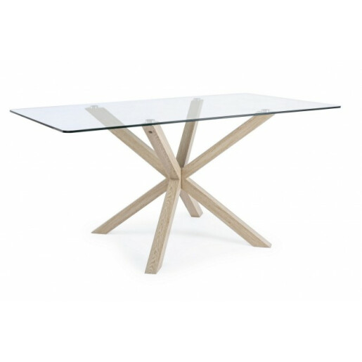 Masa blat sticla May 160 cm x 90 cm x 76 h