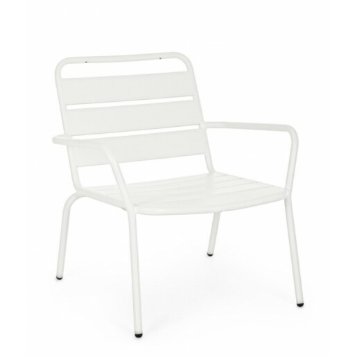 Scaun cu spatar din fier alb Marlyn 65 cm x 74 cm x 71  h x 36 h1 x 54 h2