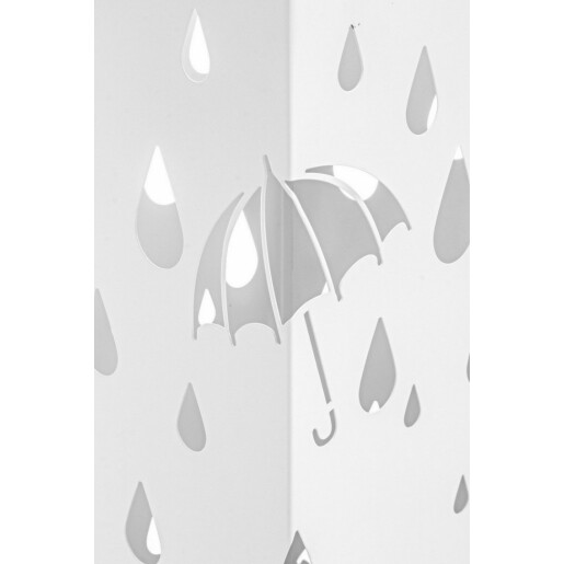 Set 2 suporturi umbrele otel alb Drizzle 15.5x15.5x49 cm, 18x18x49 cm