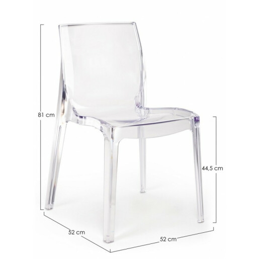 Set 16 scaune policarbonat Ashley 52x52x81 cm