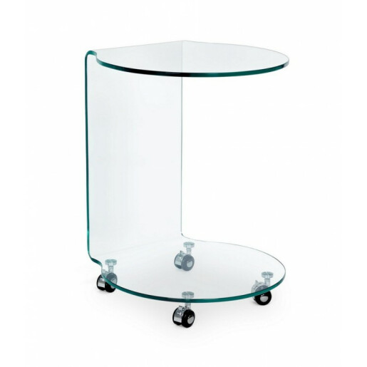 Masuta rotunda din sticla transparenta Iride 45 cm x 45 cm x 60 h