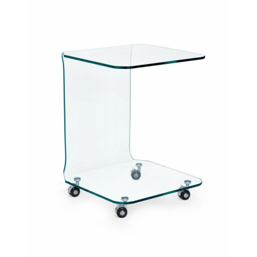 Masuta din sticla transparenta Iride 45 cm x 45 cm x 60 h