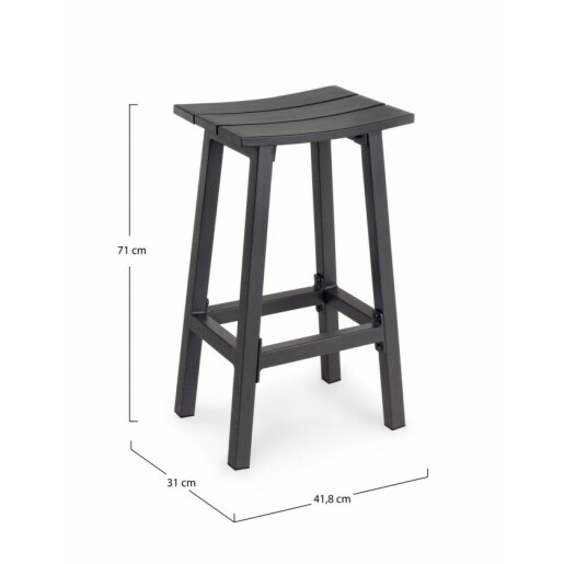 Scaun bar aluminiu gri antracit Skipper 41.8x31x71 cm
