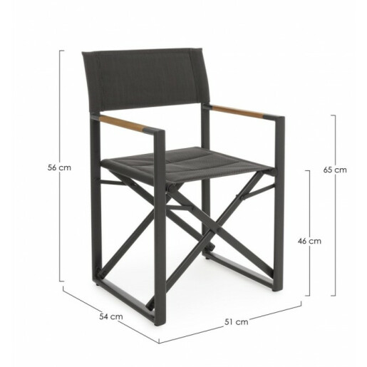Set 2 scaune gradina gri antracit Lagun 51x54x86 cm