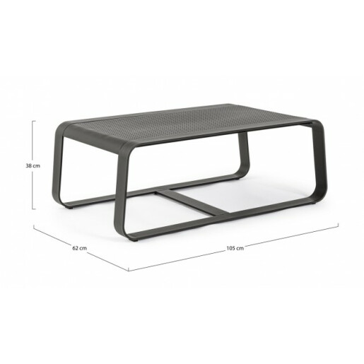 Masuta aluminiu gri antracit Merrigan 105x62x38 cm
