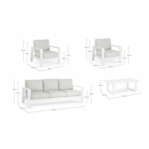Set mobilier gradina 4 piese Baltic 206x85.5x83 cm
