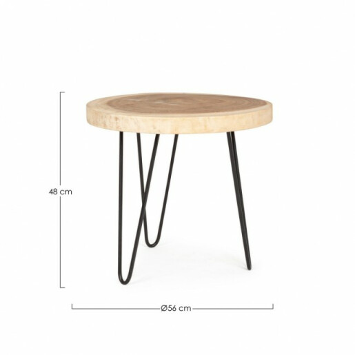 Set 2 masute lemn fier Tuala 56x48 cm