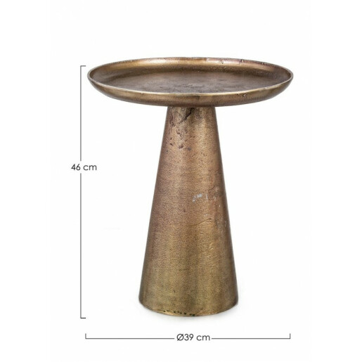 Masuta cafea metal auriu vintage Kulvir Ø 39 cm x 46 h