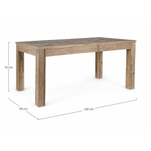 Masa lemn natur Kaily 160x90x76 cm