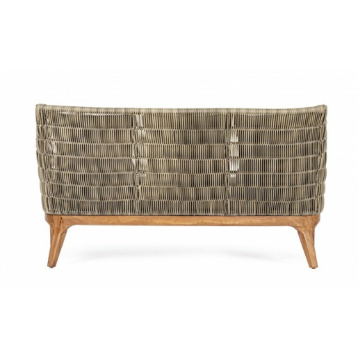 Canapea lemn maro textil gri Keilani 153x73x80.5 cm