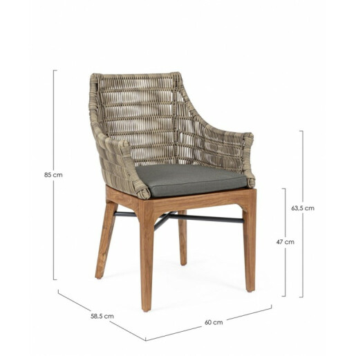 Set 2 scaune maro gri Keilani 60x58.5x85 cm