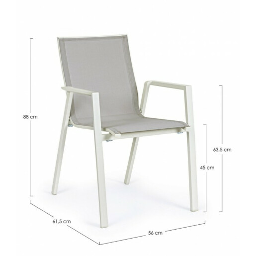 Set 24 scaune gradina gri Krion 56x61.5x88 cm