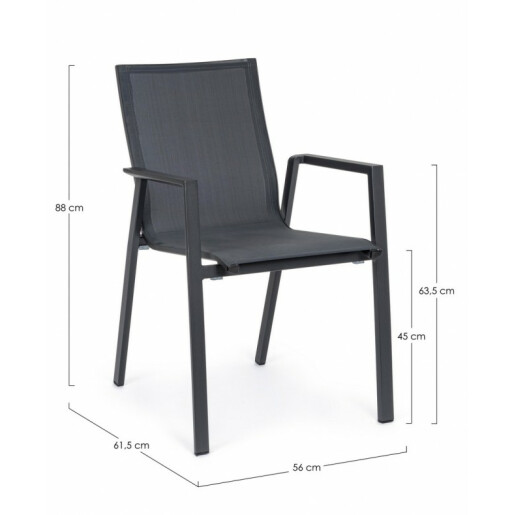 Set 4 scaune gri Krion 56x61.5x88 cm
