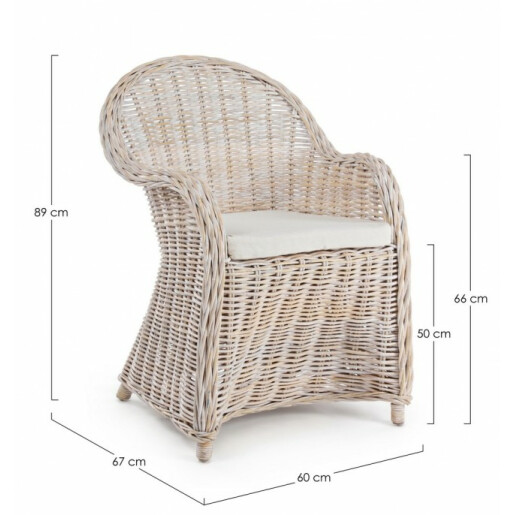 Fotoliu rattan natur Martin 60x67x89 cm