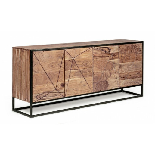 Comoda 4 usi lemn maro Egon 175x40x76 cm