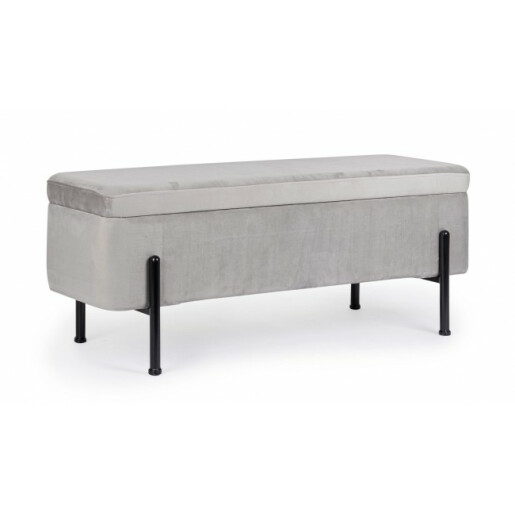 Banca tapiterie velur gri Irina 110x42x42 cm