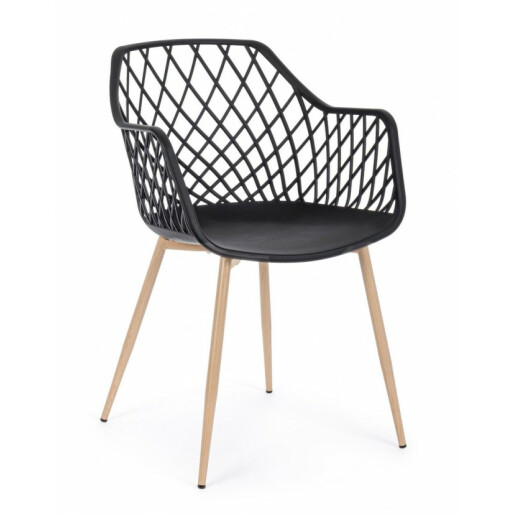 Set 4 scaune negre Optik 58x54x85.5cm