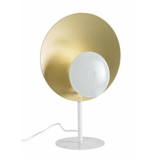 Veioza metal auriu alb Design 30x17.5x46 cm