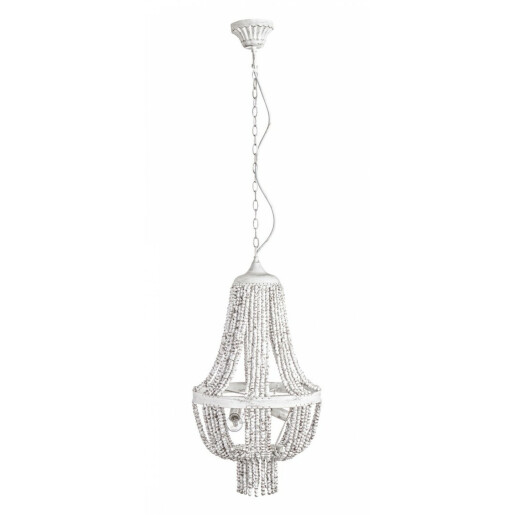 Candelabru lemn alb patinat Corona 35x61 cm