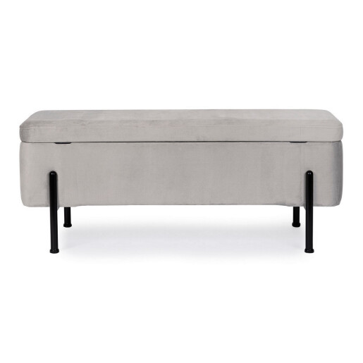 Banca tapiterie velur gri Irina 110x42x42 cm
