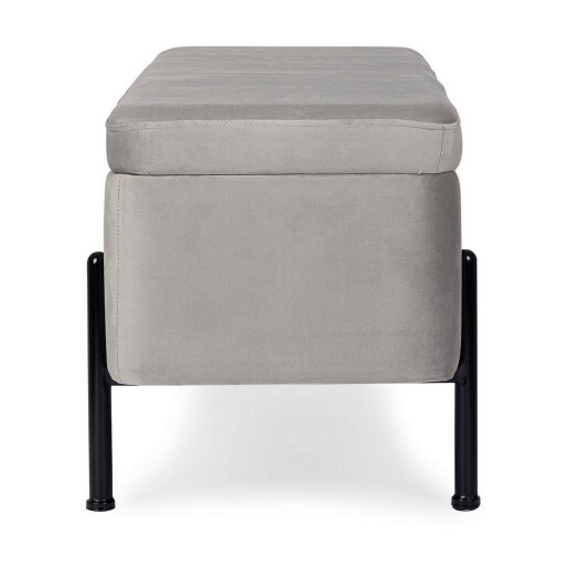 Banca tapiterie velur gri Irina 110x42x42 cm