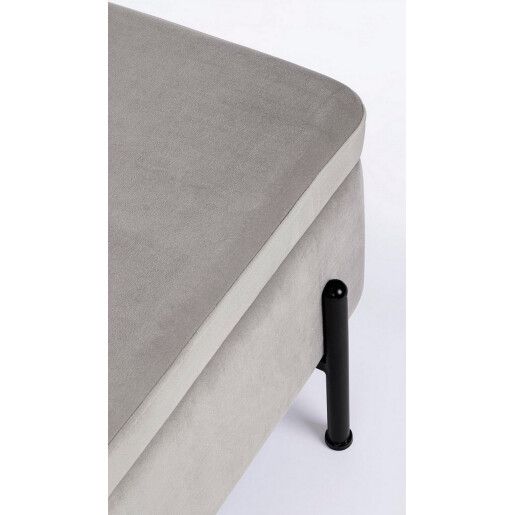 Banca tapiterie velur gri Irina 110x42x42 cm