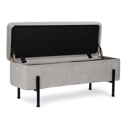 Banca tapiterie velur gri Irina 110x42x42 cm