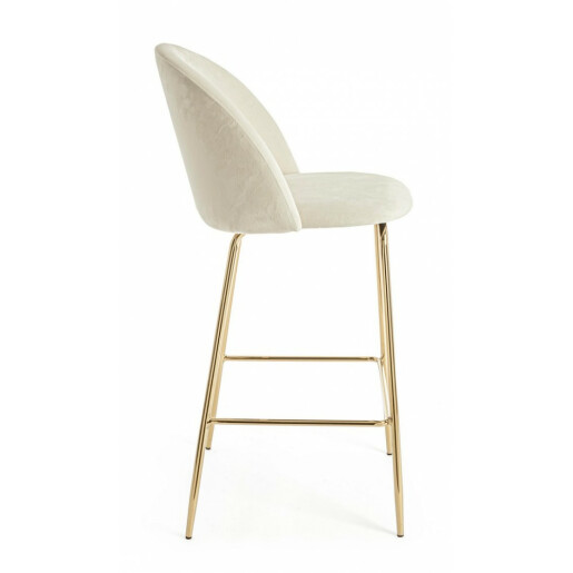 Set 2 scaune bar catifea alb Carry 51x55x105 cm