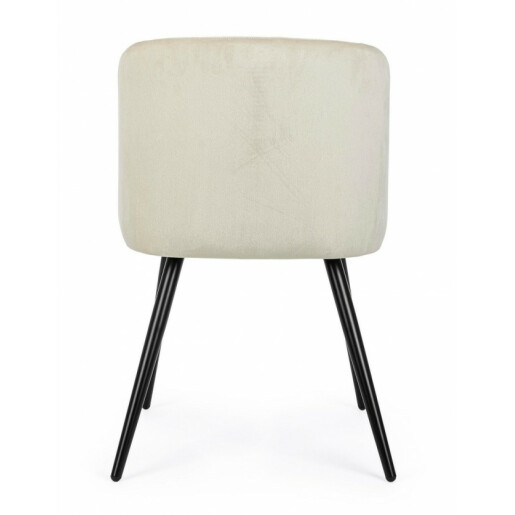 Set 2 scaune catifea alba Queen 53x57x81.5 cm