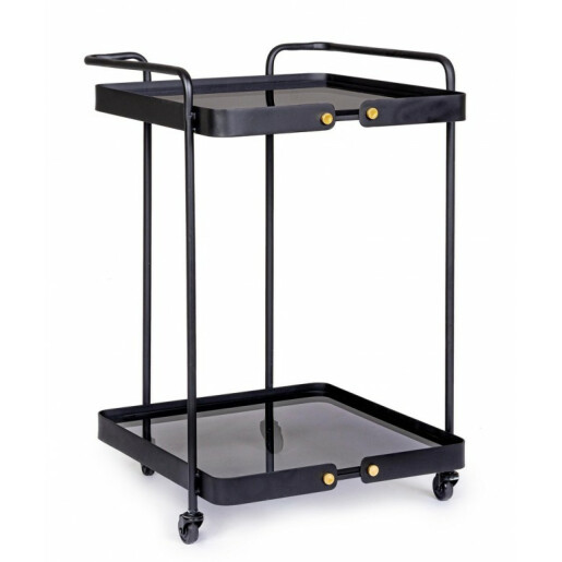 Carucior servire fier negru Zeina 46x45x69 cm
