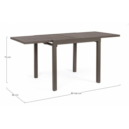 Masa extensibila aluminiu maro Pelagius 83/166x80x75 cm