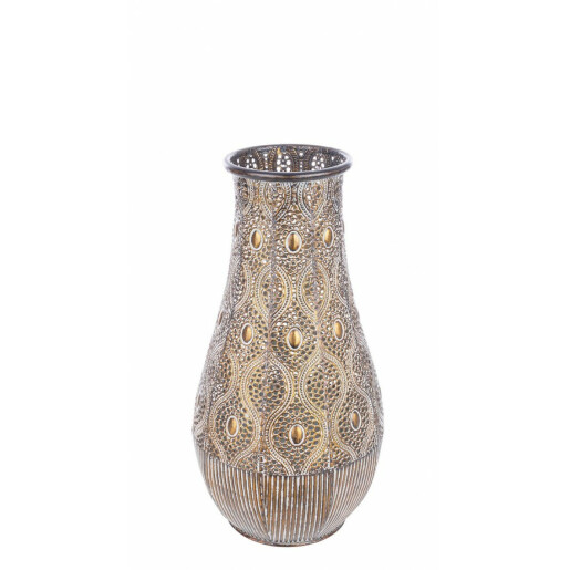 Suport lumanare metal auriu Aladdin 23x37 cm