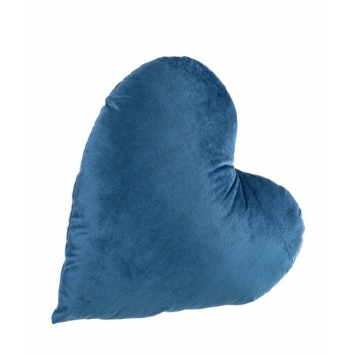 Set 2 perne decorative poliester albastru Inimioara 42x41x15 cm