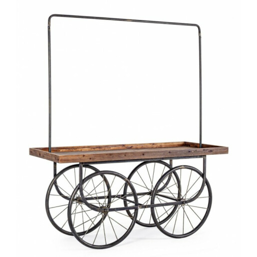 Carucior candy bar lemn metal Ruote 160x70x189 cm