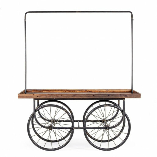 Carucior candy bar lemn metal Ruote 160x70x189 cm