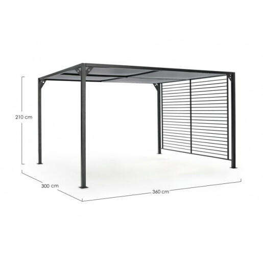 Pavilion gradina aluminiu gri antracit Noah 300x360x210 cm