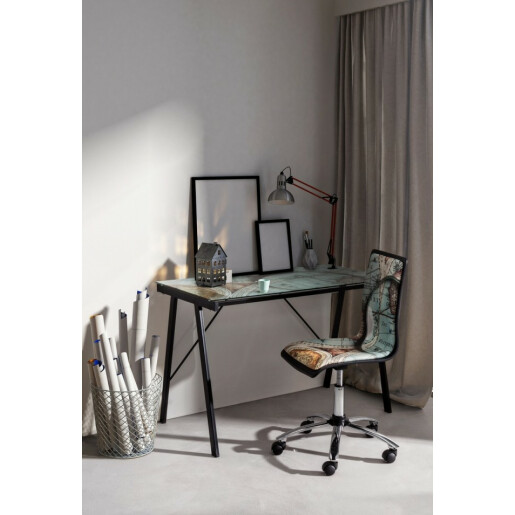 Scaun birou ergonomic cu picior din crom argintiu Gulliver 42x40x99 cm