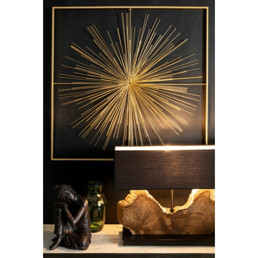 Decoratiune perete fier auriu Auriel 90x6.5x90 cm
