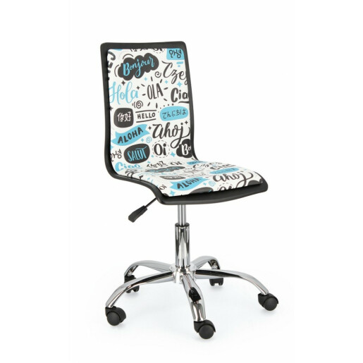 Scaun birou ergonomic cu picior din crom argintiu Hello 42.5x40x87 cm