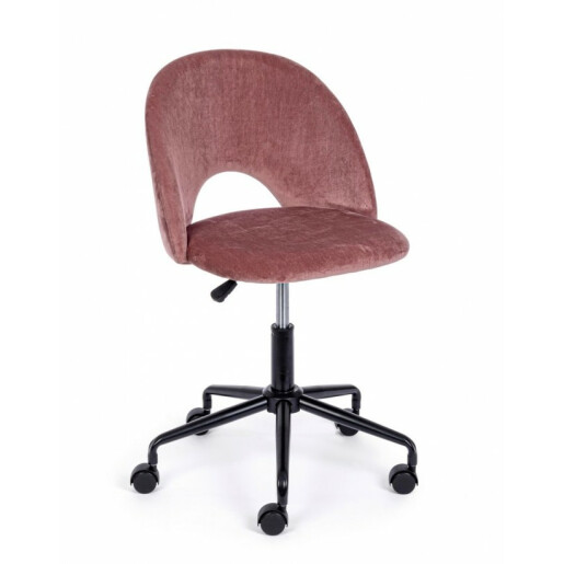 Scaun birou catifea roz Linzey 53x60x82 cm