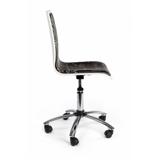 Scaun birou ergonomic picior din crom argintiu Young 42.5x40x87 cm