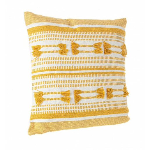 Set 2 perne decorative alb ocru Alexie 45x45 cm