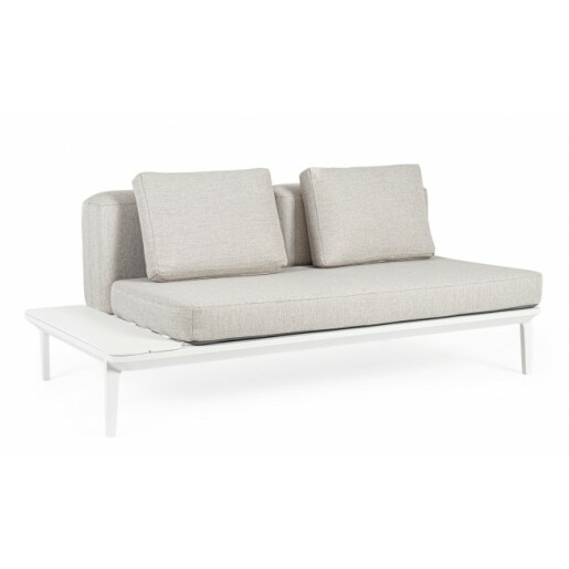 Canapea aluminiu alb textil bej Matrix 174x99x73 cm