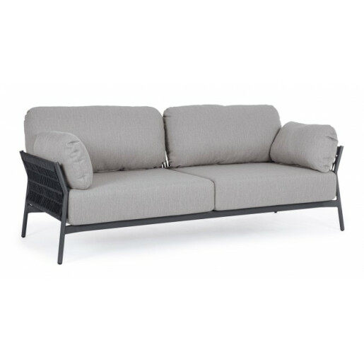 Canapea aluminiu textil gri Pardis 183x80x77 cm